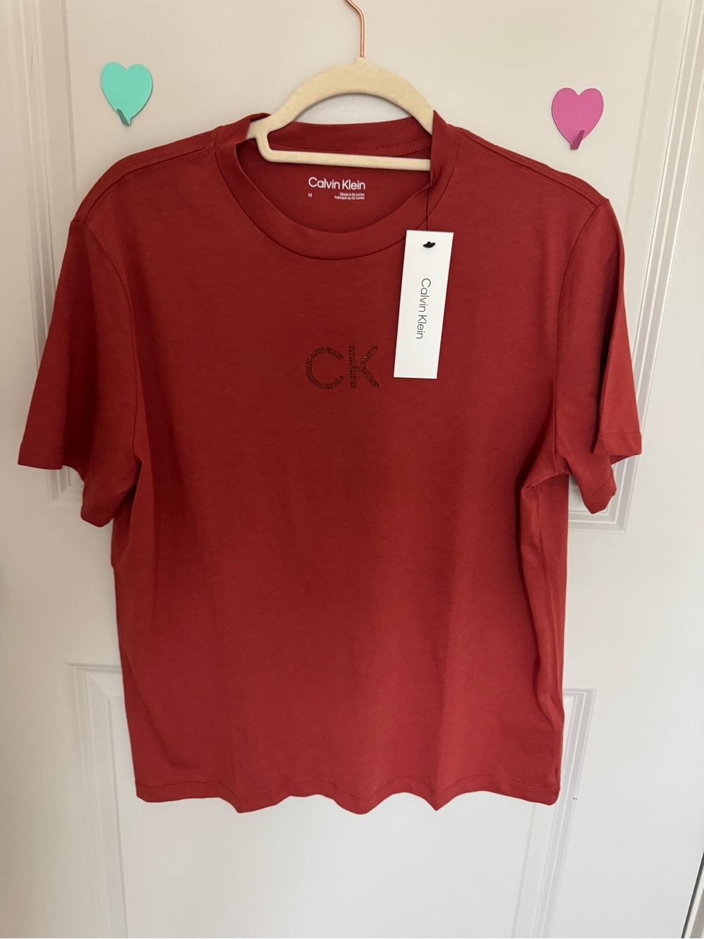 Calvin Klein Brick Red CK Logo Short Sleeve Tee